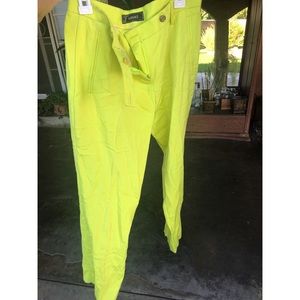 SOLD Versace 2/4 highlighter yellow dress pants